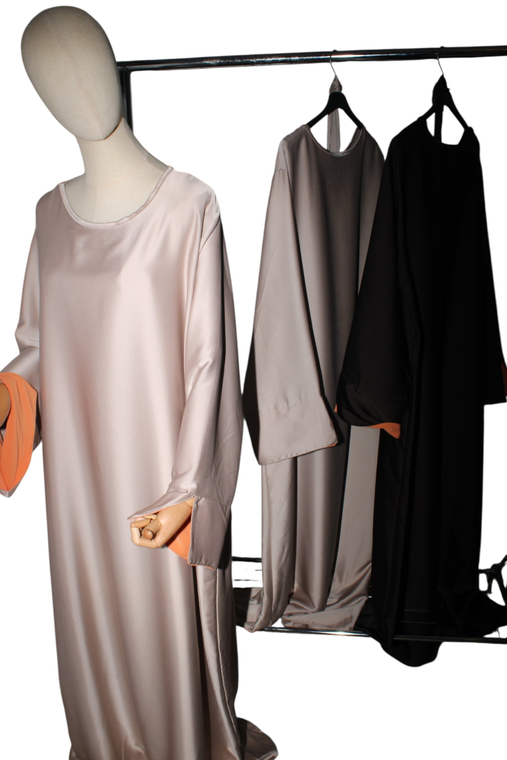 Abaya satin bicolor
